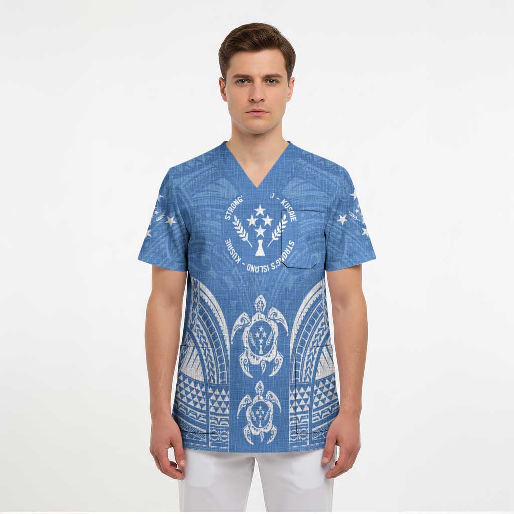 FSM Kosrae States Scrub Top Micronesia Six 9 One Polynesian Tribal Pattern - Polynesian Pride