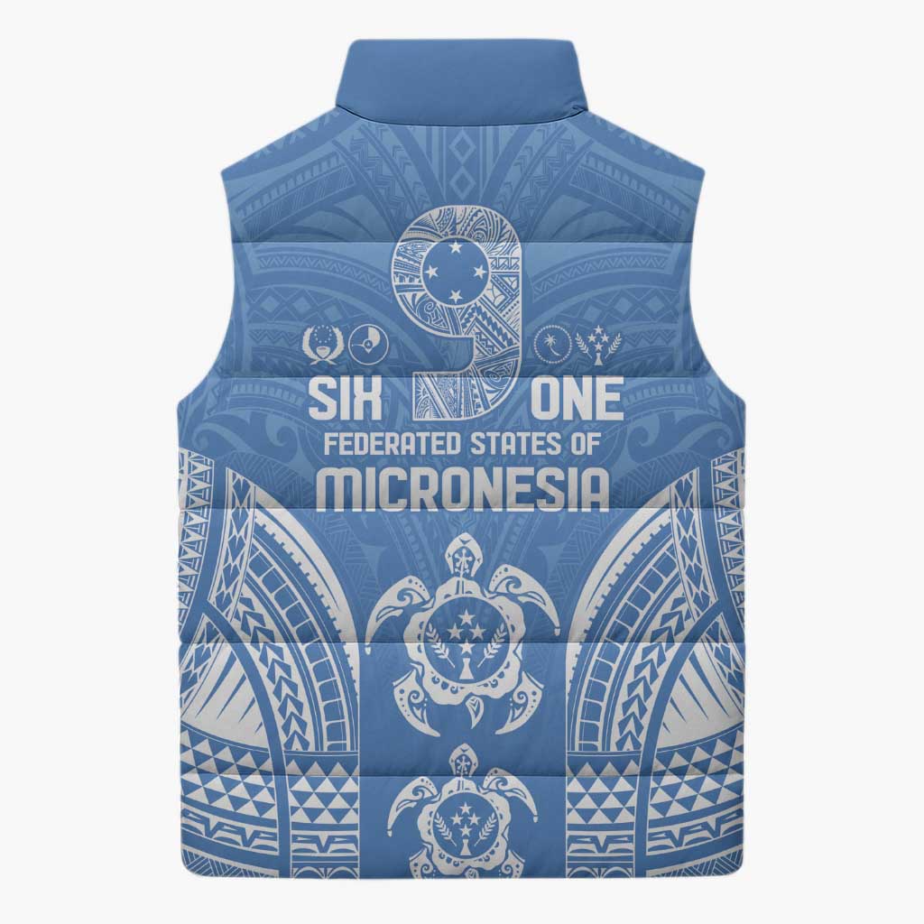 FSM Kosrae States Sleeveless Puffer Jacket Micronesia Six 9 One Polynesian Tribal Pattern - Polynesian Pride