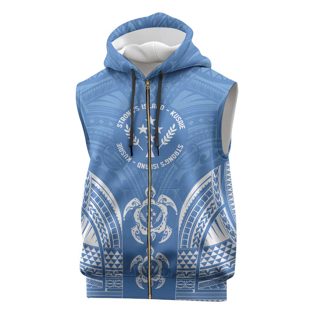 FSM Kosrae States Sleeveless Zip Hoodie Micronesia Six 9 One Polynesian Tribal Pattern - Polynesian Pride