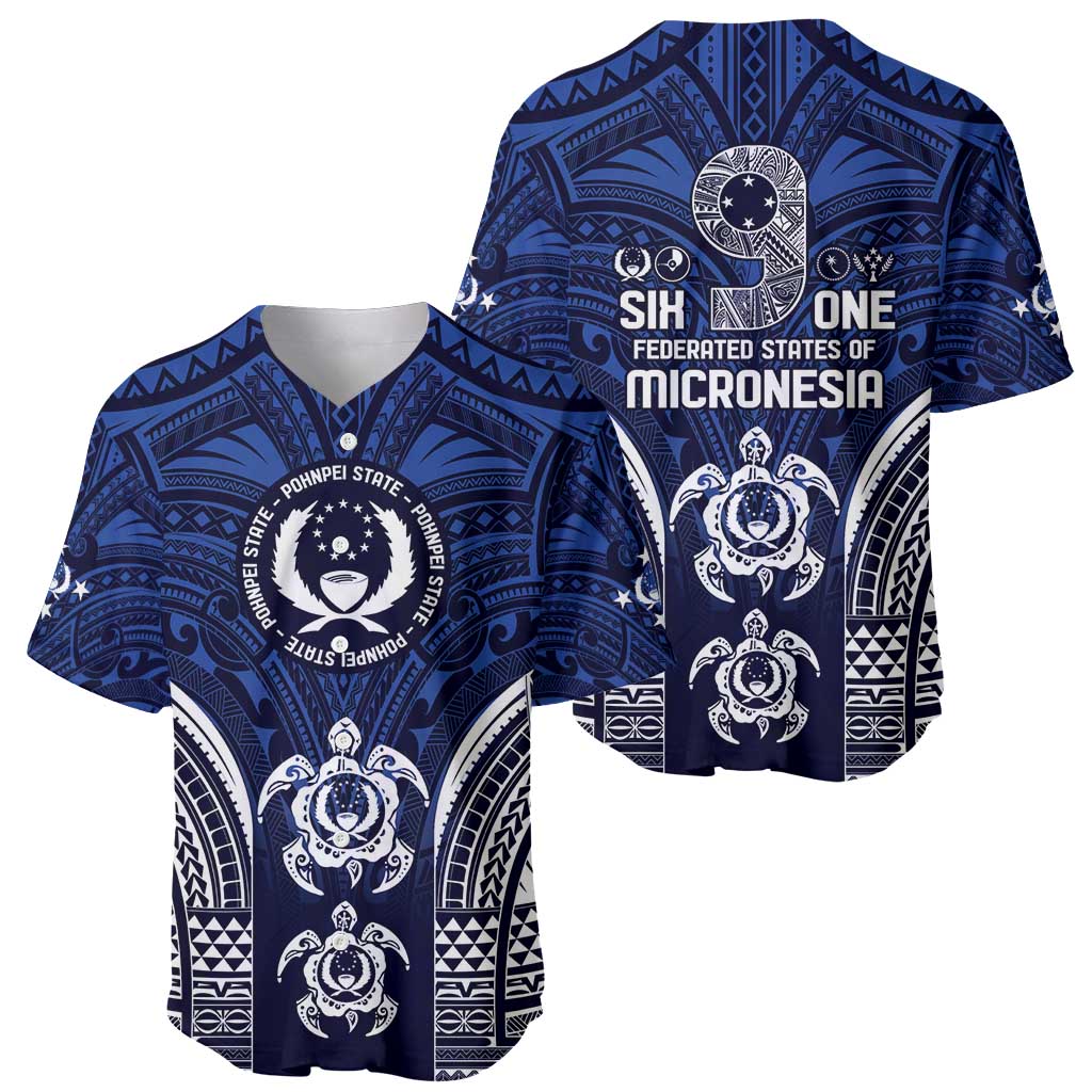 FSM Pohnpei States Baseball Jersey Micronesia Six 9 One Polynesian Tribal Pattern LT9 - Polynesian Pride