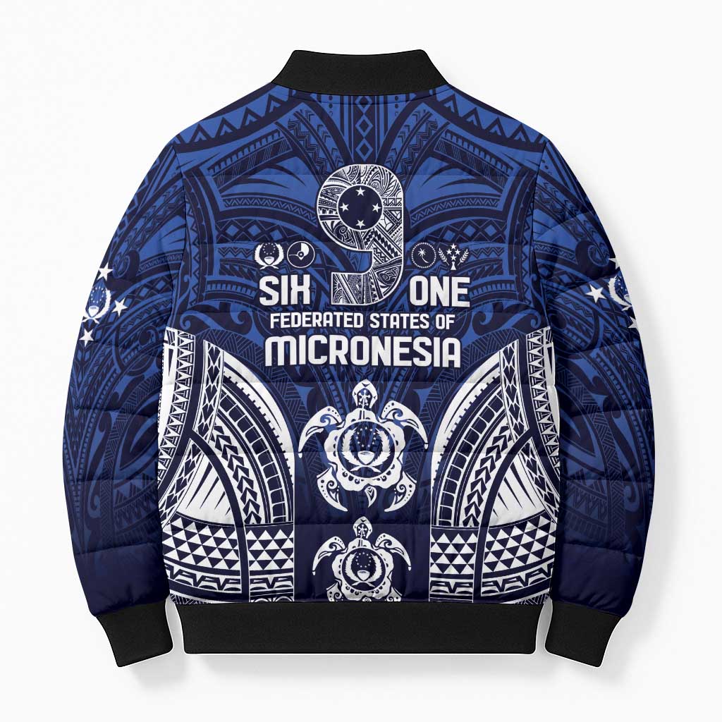 FSM Pohnpei States Bomber Puffer Jacket Micronesia Six 9 One Polynesian Tribal Pattern - Polynesian Pride