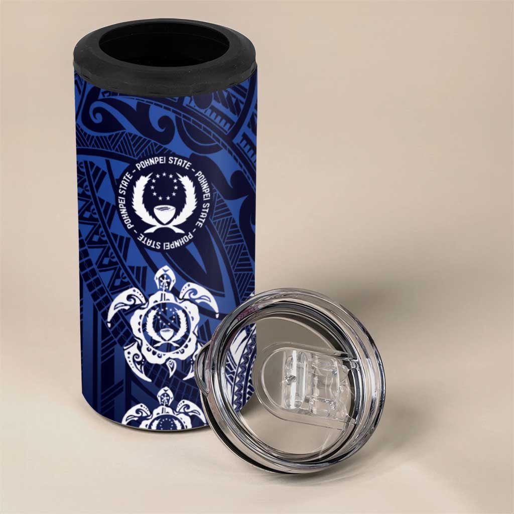 FSM Pohnpei States 4 in 1 Can Cooler Tumbler Micronesia Six 9 One Polynesian Tribal Pattern