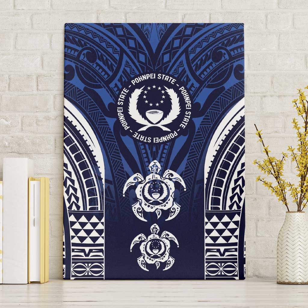 FSM Pohnpei States Canvas Wall Art Micronesia Six 9 One Polynesian Tribal Pattern LT9 Without Frame Blue - Polynesian Pride