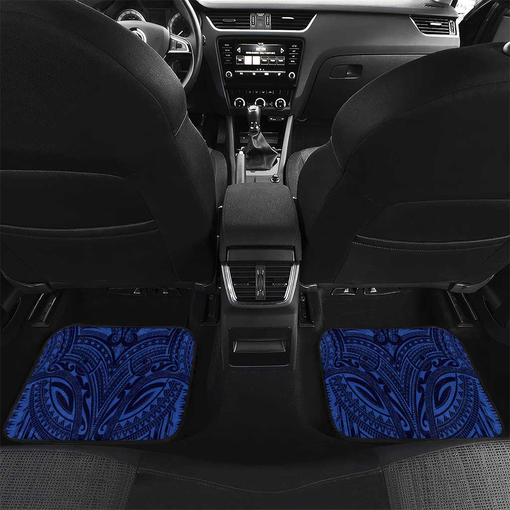FSM Pohnpei States Car Mats Micronesia Six 9 One Polynesian Tribal Pattern LT9 Set 2pcs - Back Blue - Polynesian Pride