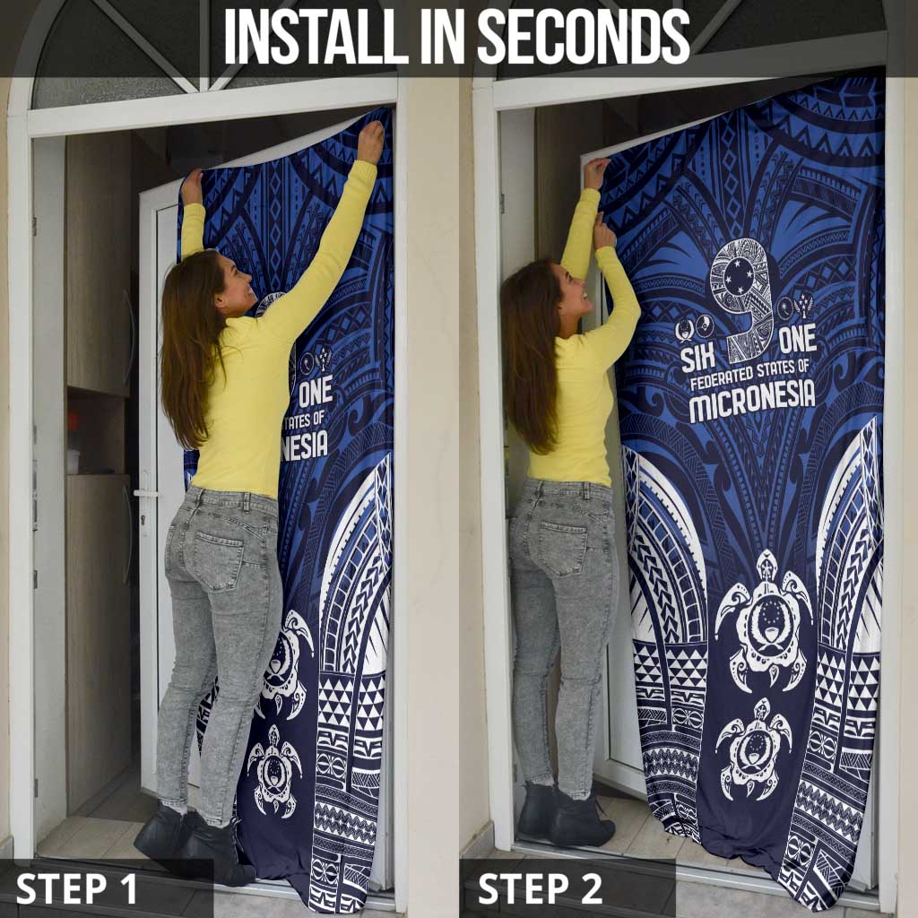 FSM Pohnpei States Door Cover Micronesia Six 9 One Polynesian Tribal Pattern - Polynesian Pride
