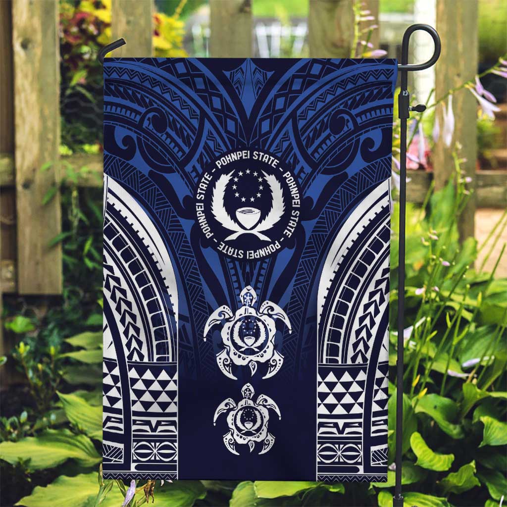 FSM Pohnpei States Garden Flag Micronesia Six 9 One Polynesian Tribal Pattern LT9 Garden Flag Blue - Polynesian Pride