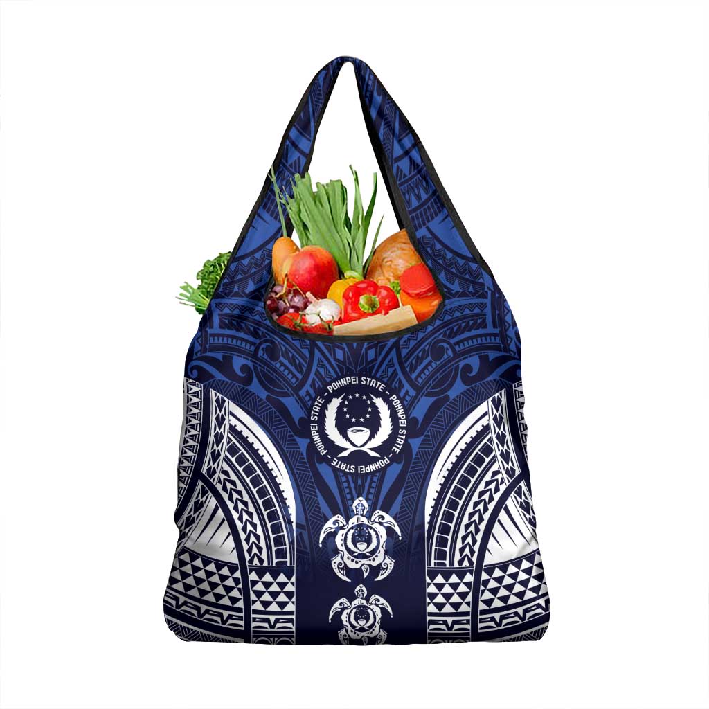 FSM Pohnpei States Grocery Bag Micronesia Six 9 One Polynesian Tribal Pattern LT9 1-pack One Size Blue - Polynesian Pride