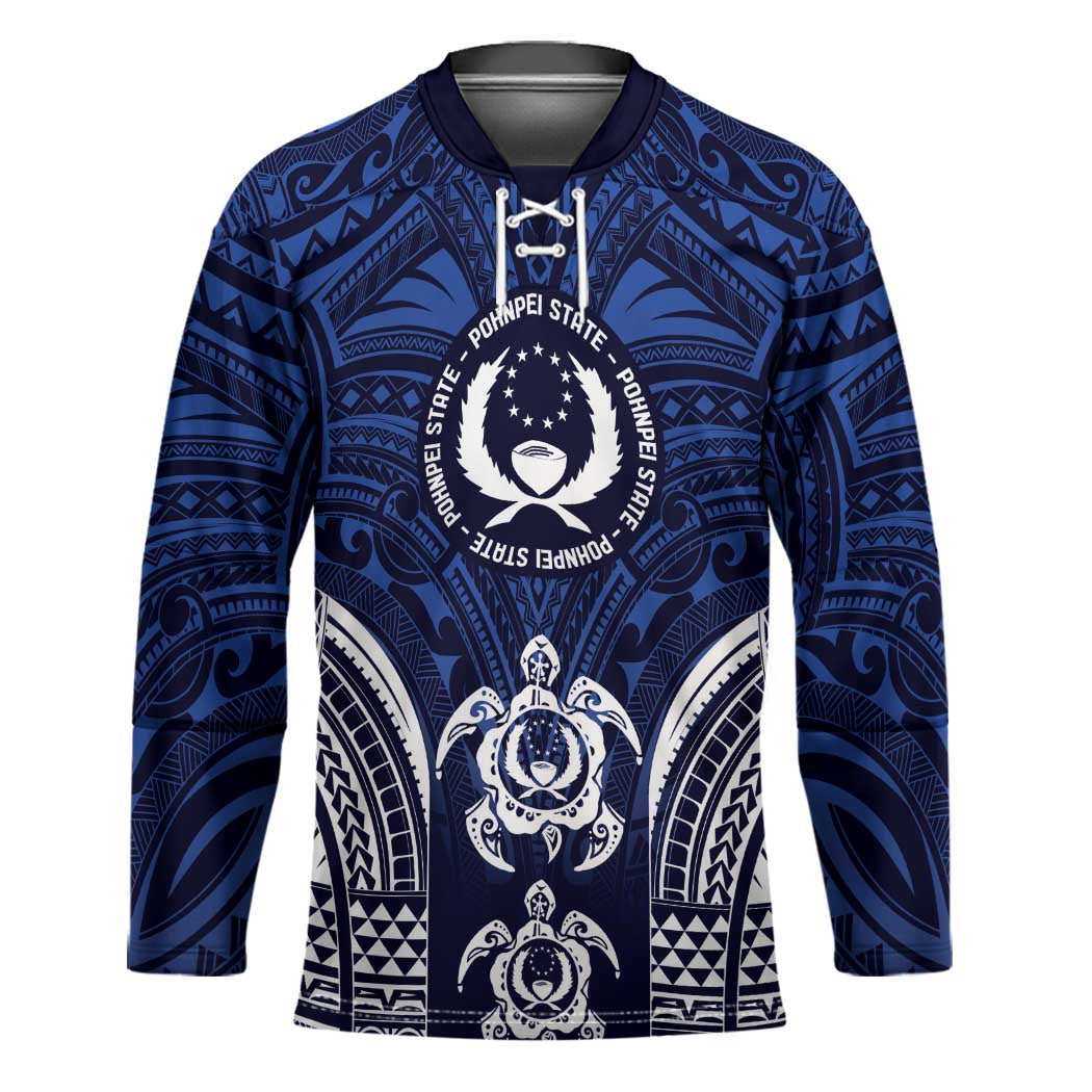 FSM Pohnpei States Hockey Jersey Micronesia Six 9 One Polynesian Tribal Pattern - Polynesian Pride