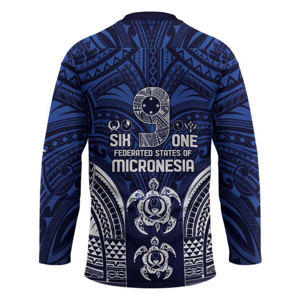 FSM Pohnpei States Hockey Jersey Micronesia Six 9 One Polynesian Tribal Pattern - Polynesian Pride