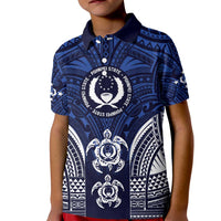 FSM Pohnpei States Kid Polo Shirt Micronesia Six 9 One Polynesian Tribal Pattern LT9 Kid Blue - Polynesian Pride