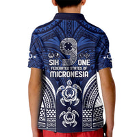 FSM Pohnpei States Kid Polo Shirt Micronesia Six 9 One Polynesian Tribal Pattern LT9 - Polynesian Pride