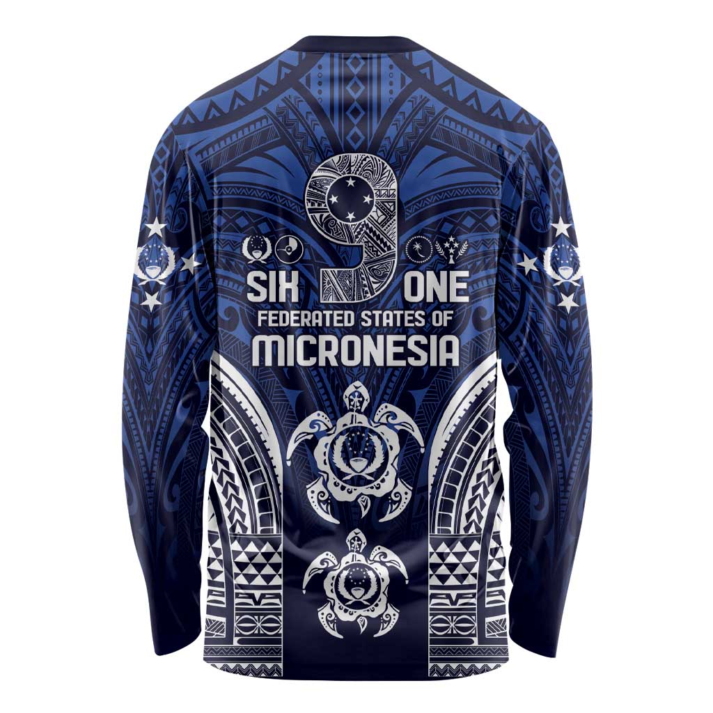 FSM Pohnpei States Long Sleeve Shirt Micronesia Six 9 One Polynesian Tribal Pattern LT9 - Polynesian Pride