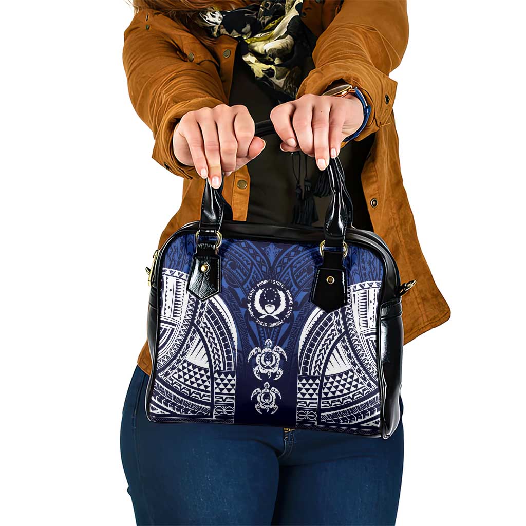 FSM Pohnpei States Shoulder Handbag Micronesia Six 9 One Polynesian Tribal Pattern LT9 One Size Blue - Polynesian Pride