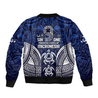 FSM Pohnpei States Sleeve Zip Bomber Jacket Micronesia Six 9 One Polynesian Tribal Pattern LT9 - Polynesian Pride