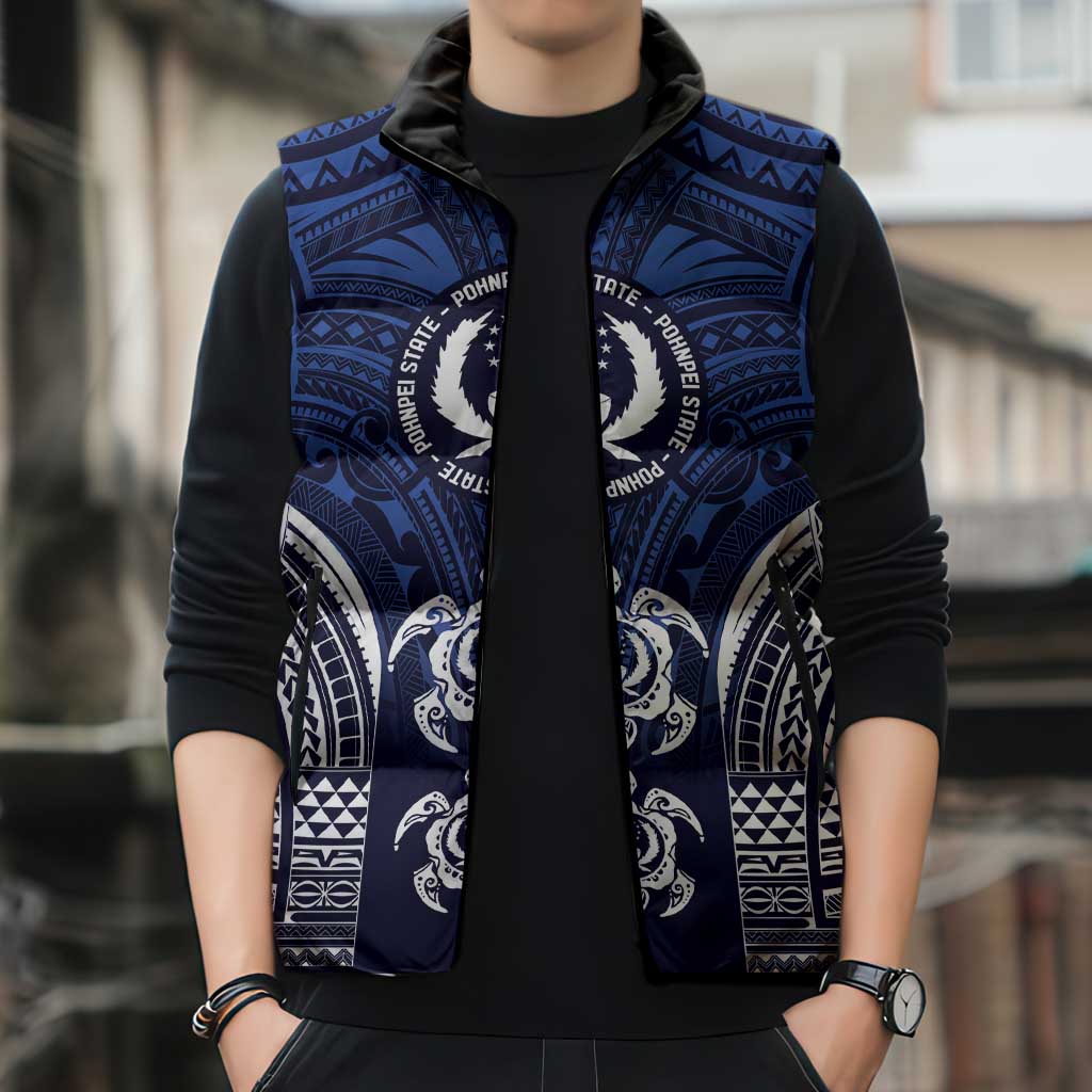 FSM Pohnpei States Sleeveless Puffer Jacket Micronesia Six 9 One Polynesian Tribal Pattern - Polynesian Pride
