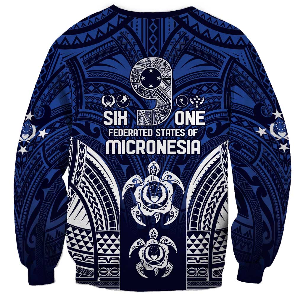 FSM Pohnpei States Sweatshirt Micronesia Six 9 One Polynesian Tribal Pattern LT9 - Polynesian Pride