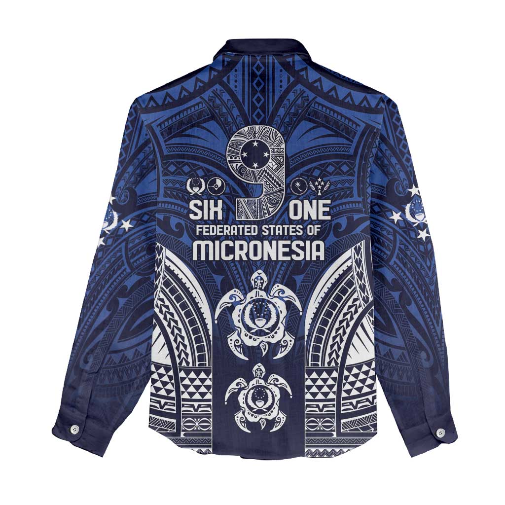 FSM Pohnpei States Women Casual Shirt Micronesia Six 9 One Polynesian Tribal Pattern