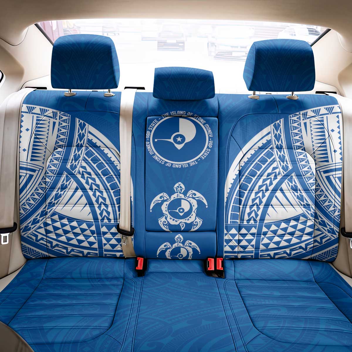 FSM Yap States Back Car Seat Cover Micronesia Six 9 One Polynesian Tribal Pattern