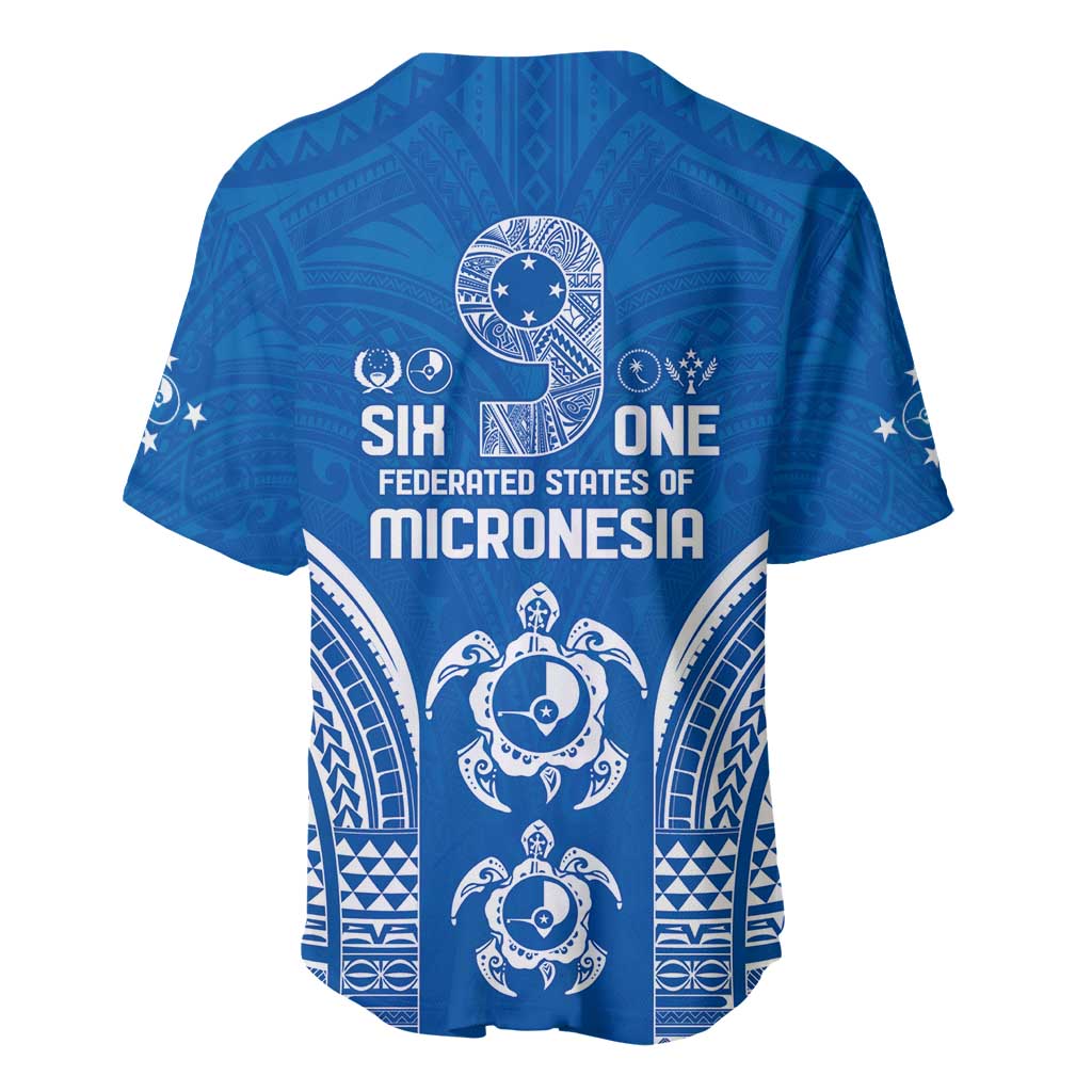 FSM Yap States Baseball Jersey Micronesia Six 9 One Polynesian Tribal Pattern