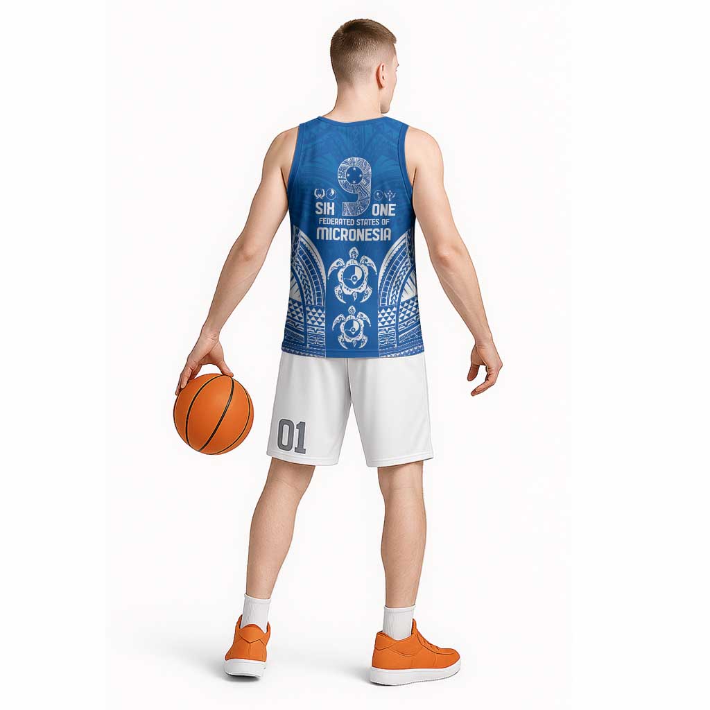 FSM Yap States Basketball Jersey Micronesia Six 9 One Polynesian Tribal Pattern - Polynesian Pride