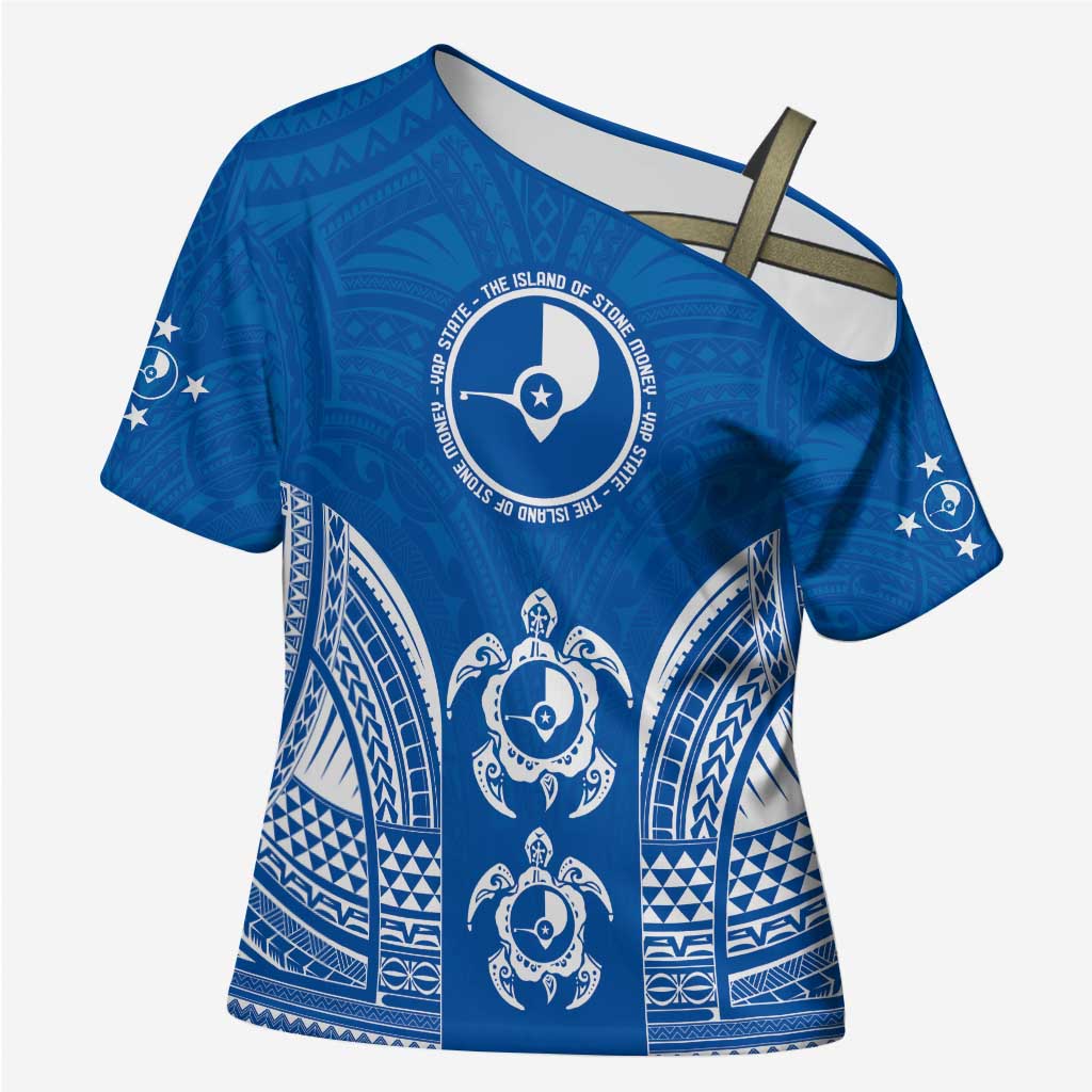 FSM Yap States Cross Shoulder Shirt Micronesia Six 9 One Polynesian Tribal Pattern - Polynesian Pride