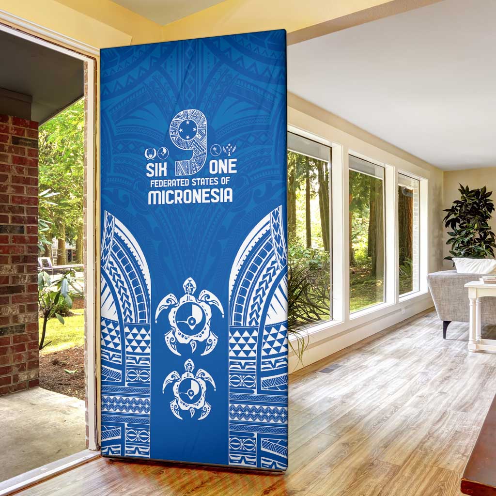 FSM Yap States Door Cover Micronesia Six 9 One Polynesian Tribal Pattern - Polynesian Pride