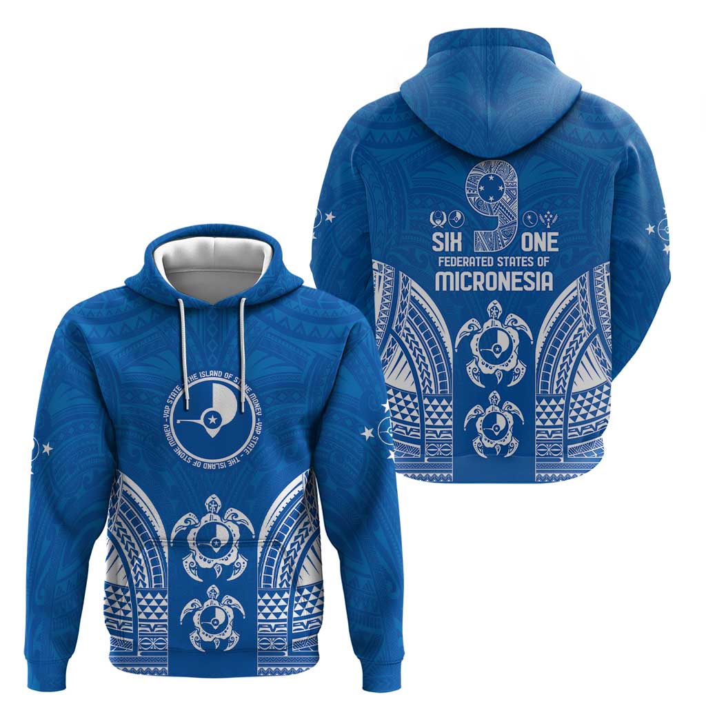 FSM Yap States Hoodie Micronesia Six 9 One Polynesian Tribal Pattern