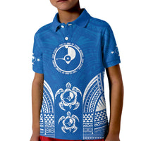 FSM Yap States Kid Polo Shirt Micronesia Six 9 One Polynesian Tribal Pattern