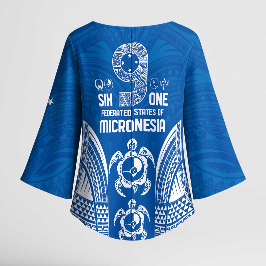 FSM Yap States Kimono Sleeve Blouse Micronesia Six 9 One Polynesian Tribal Pattern - Polynesian Pride