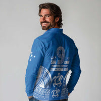FSM Yap States Long Sleeve Polo Shirt Micronesia Six 9 One Polynesian Tribal Pattern