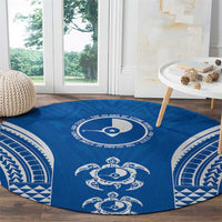 FSM Yap States Round Carpet Micronesia Six 9 One Polynesian Tribal Pattern