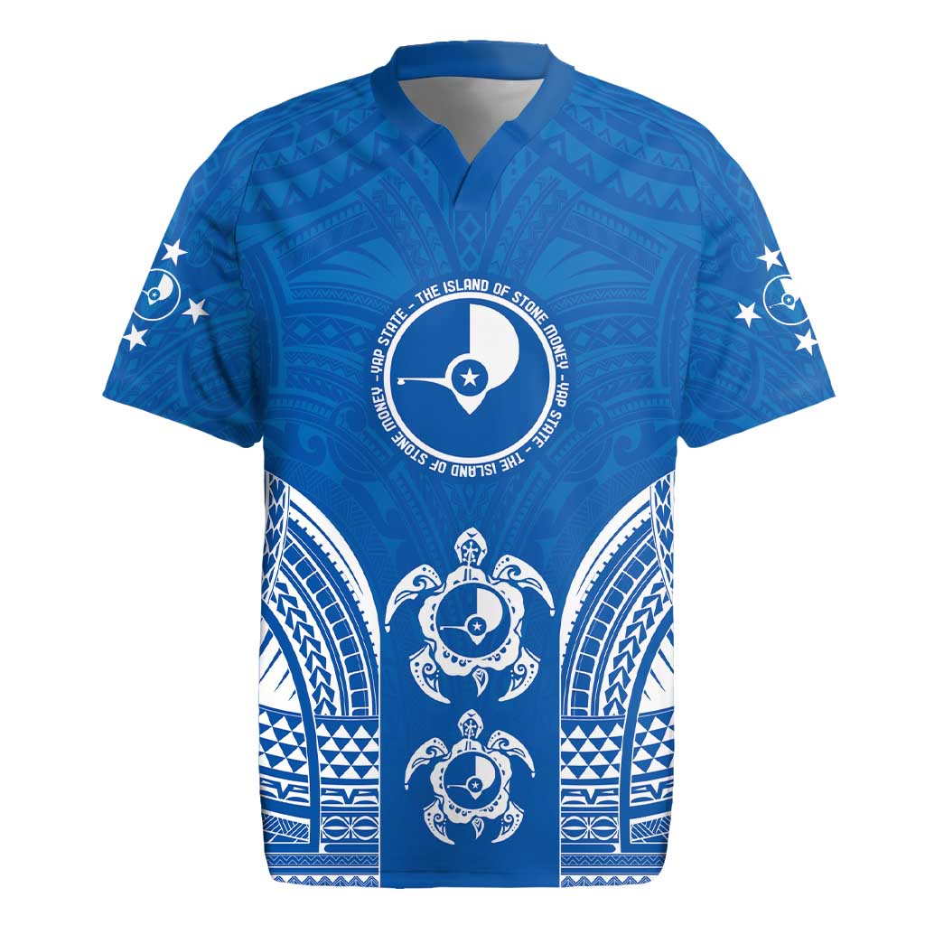 FSM Yap States Rugby Jersey Micronesia Six 9 One Polynesian Tribal Pattern