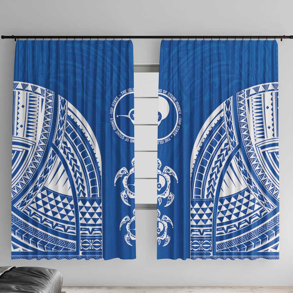 FSM Yap States Window Curtain Micronesia Six 9 One Polynesian Tribal Pattern
