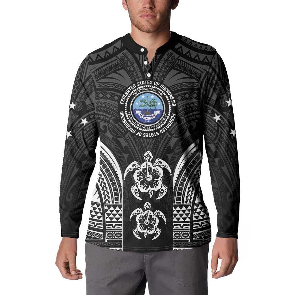 FSM Micronesia Six 9 One Button Sweatshirt Polynesian Tribal Pattern