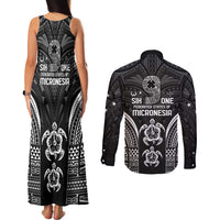 FSM Micronesia Six 9 One Couples Matching Tank Maxi Dress and Long Sleeve Button Shirt Polynesian Tribal Pattern