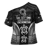 FSM Micronesia Six 9 One Cross Shoulder Shirt Polynesian Tribal Pattern - Polynesian Pride
