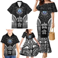 FSM Micronesia Six 9 One Family Matching Mermaid Dress and Hawaiian Shirt Polynesian Tribal Pattern