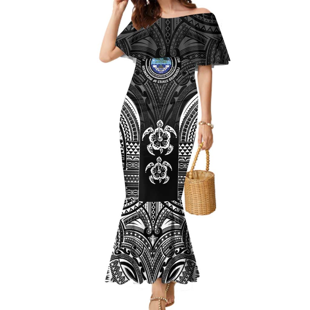 FSM Micronesia Six 9 One Family Matching Mermaid Dress and Hawaiian Shirt Polynesian Tribal Pattern