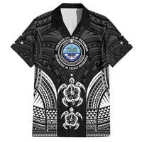 FSM Micronesia Six 9 One Family Matching Off Shoulder Short Dress and Hawaiian Shirt Polynesian Tribal Pattern