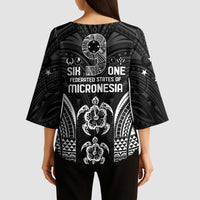 FSM Micronesia Six 9 One Kimono Sleeve Blouse Polynesian Tribal Pattern - Polynesian Pride