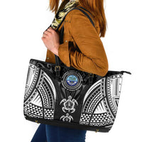 FSM Micronesia Six 9 One Leather Tote Bag Polynesian Tribal Pattern