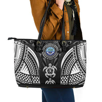 FSM Micronesia Six 9 One Leather Tote Bag Polynesian Tribal Pattern