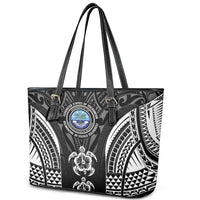 FSM Micronesia Six 9 One Leather Tote Bag Polynesian Tribal Pattern