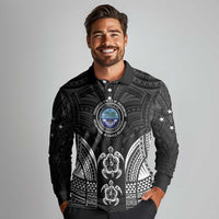 FSM Micronesia Six 9 One Long Sleeve Polo Shirt Polynesian Tribal Pattern