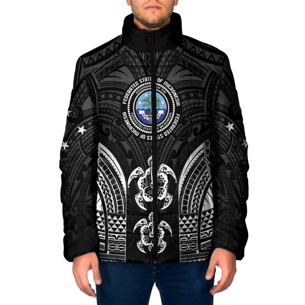 FSM Micronesia Six 9 One Padded Jacket Polynesian Tribal Pattern LT9 Men Black - Polynesian Pride
