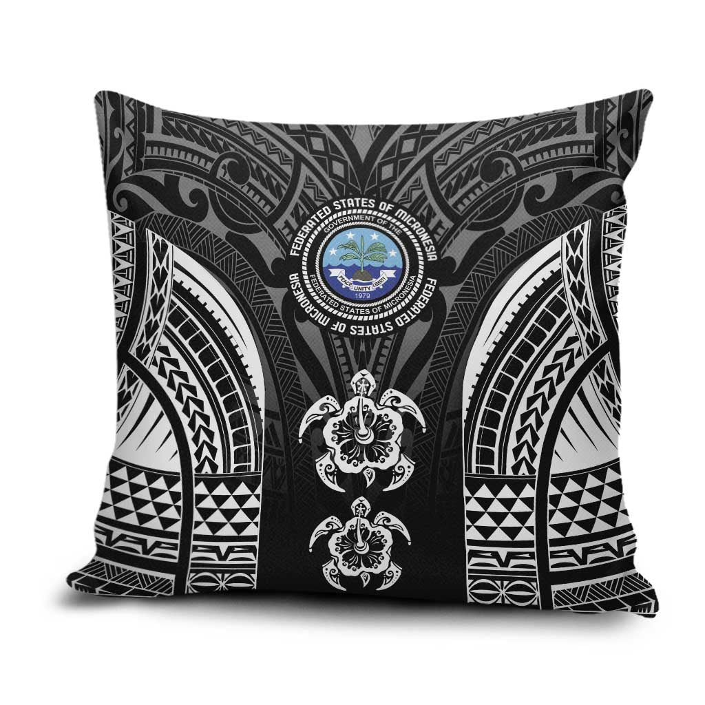 FSM Micronesia Six 9 One Pillow Cover Polynesian Tribal Pattern LT9 Black - Polynesian Pride