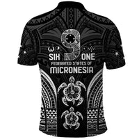 FSM Micronesia Six 9 One Polo Shirt Polynesian Tribal Pattern