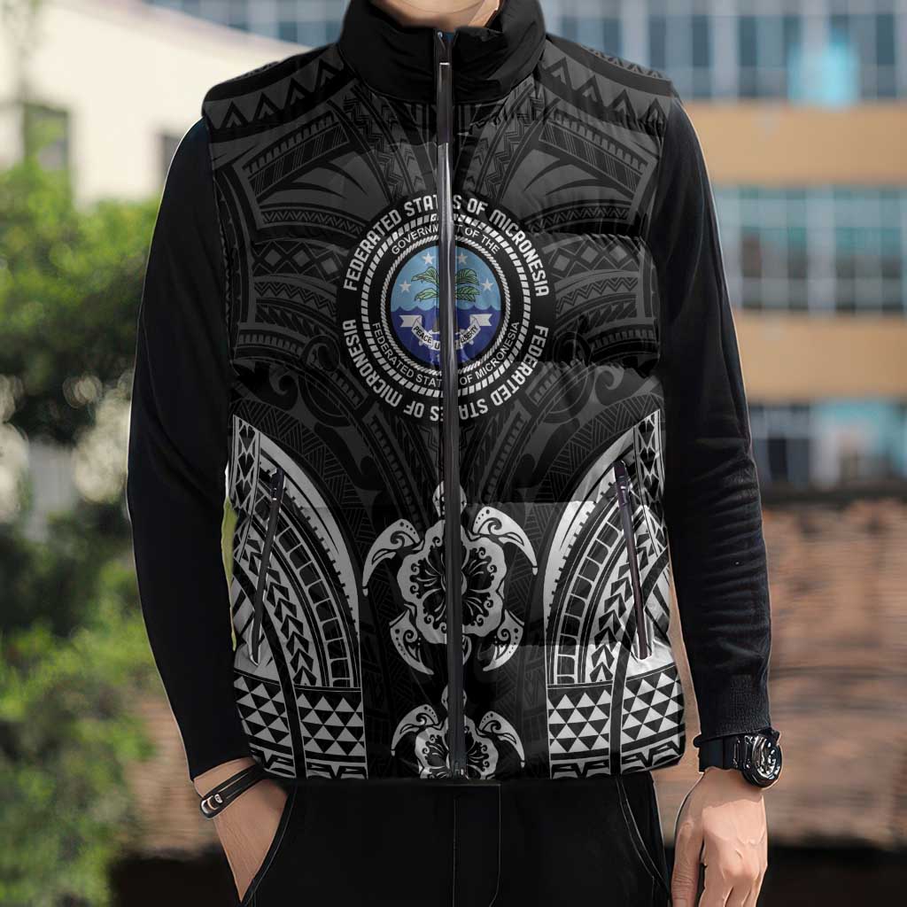 FSM Micronesia Six 9 One Sleeveless Puffer Jacket Polynesian Tribal Pattern LT9 - Polynesian Pride