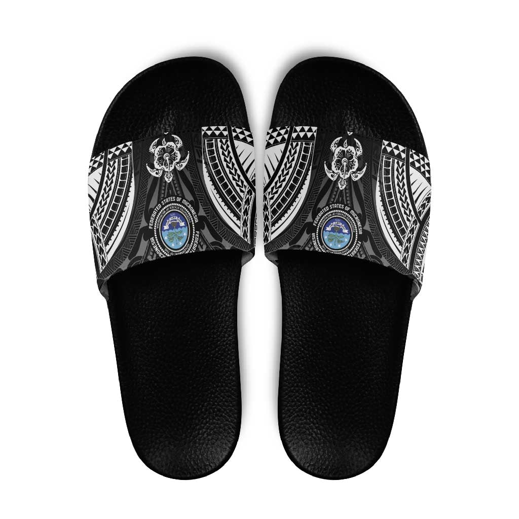 FSM Micronesia Six 9 One Slide Sandals Polynesian Tribal Pattern LT9 Black - Polynesian Pride
