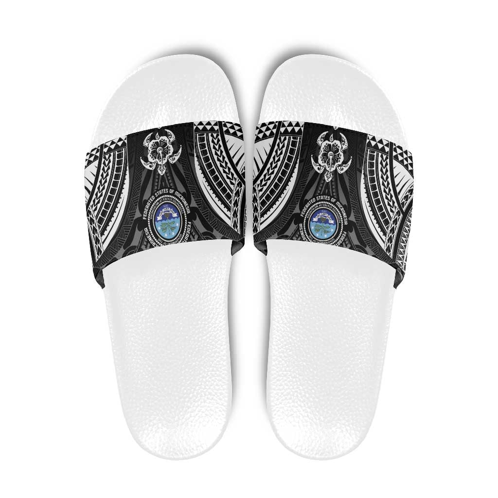 FSM Micronesia Six 9 One Slide Sandals Polynesian Tribal Pattern LT9 Black - Polynesian Pride